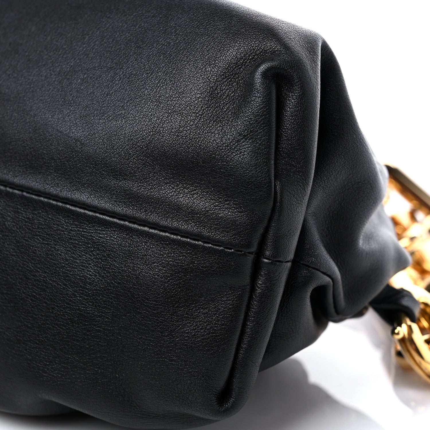 Bottega Veneta Calfskin The Pouch Chain Black 9 of 13