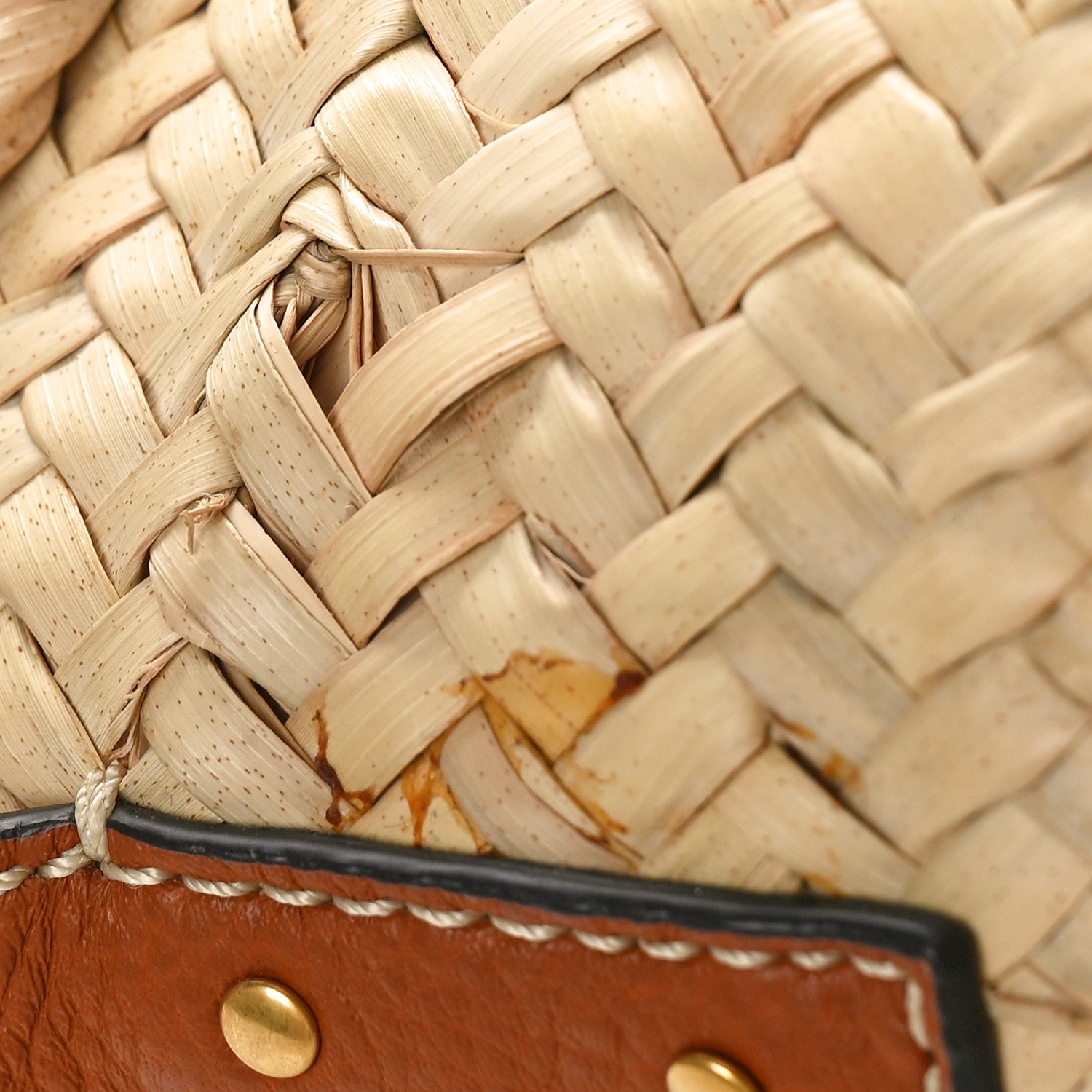 Chloe Raffia Calfskin Marcie Basket Tan 8 of 11