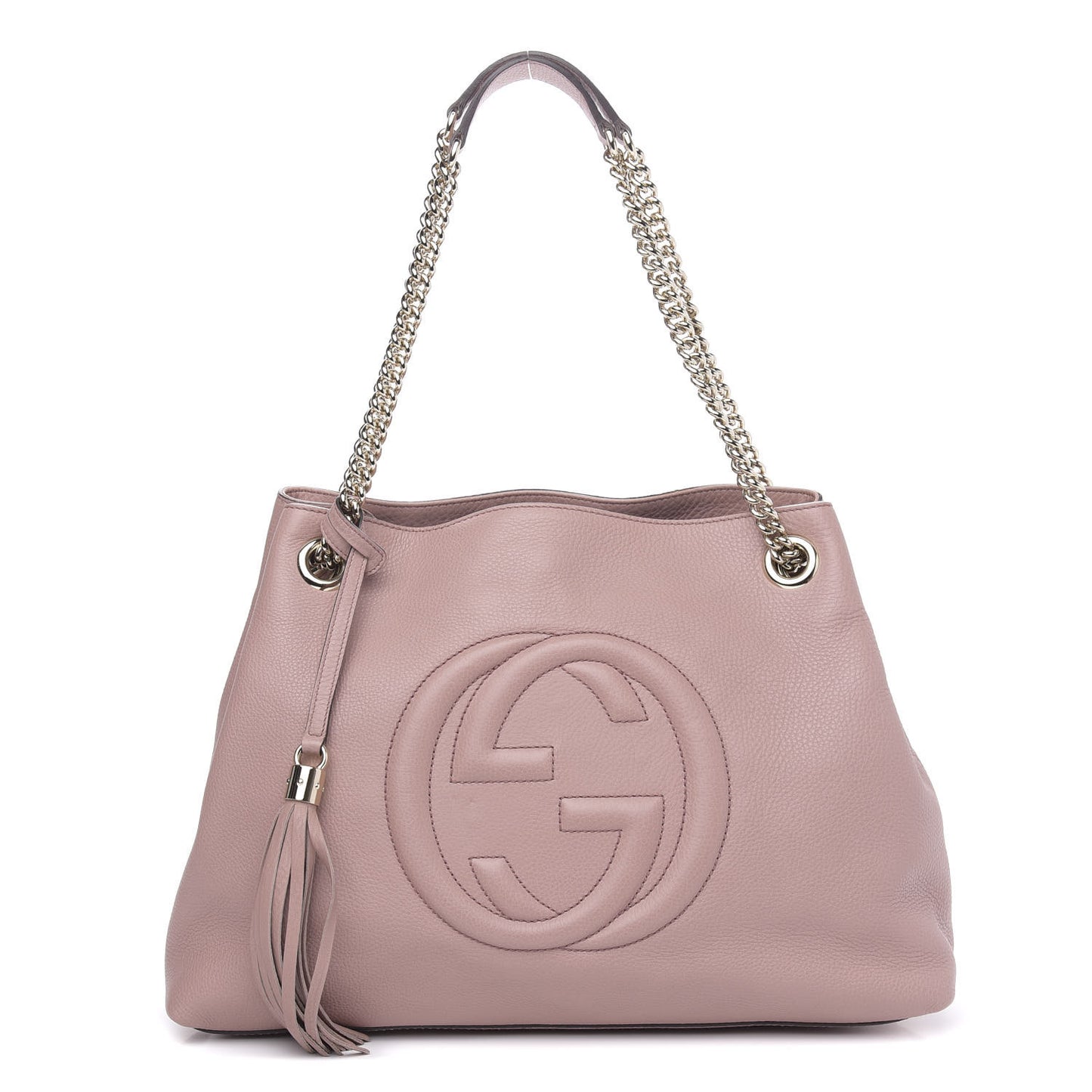 Pebbled Calfskin Medium Soho Chain Shoulder Bag Dark Cipria