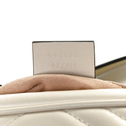 Gucci Calfskin Matelasse Small GG Marmont Chain Shoulder Bag White 7 of 11