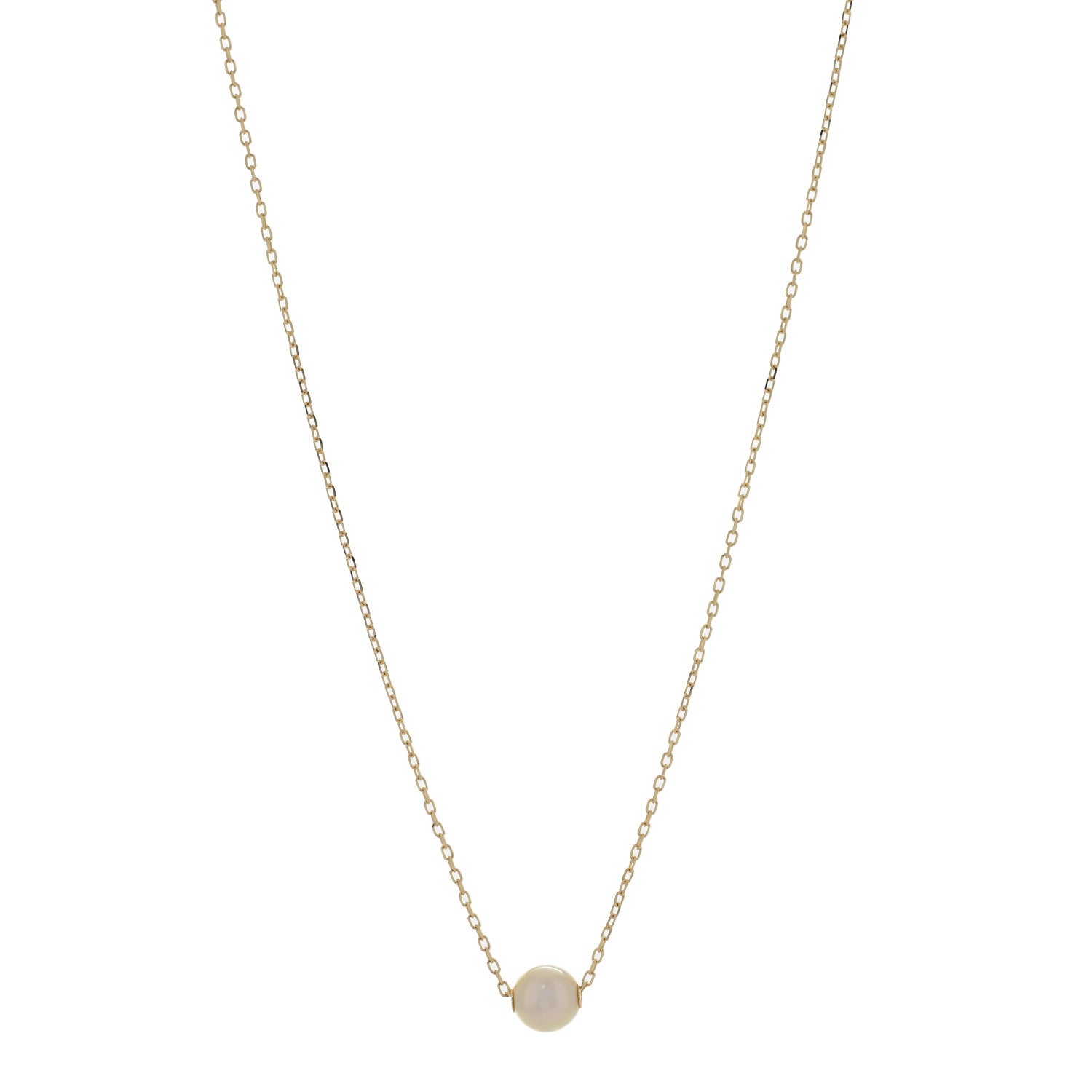 Mikimoto 18K Yellow Gold Akoya Pearl 7-7.5mm Single Pendant Necklace 1 of 5
