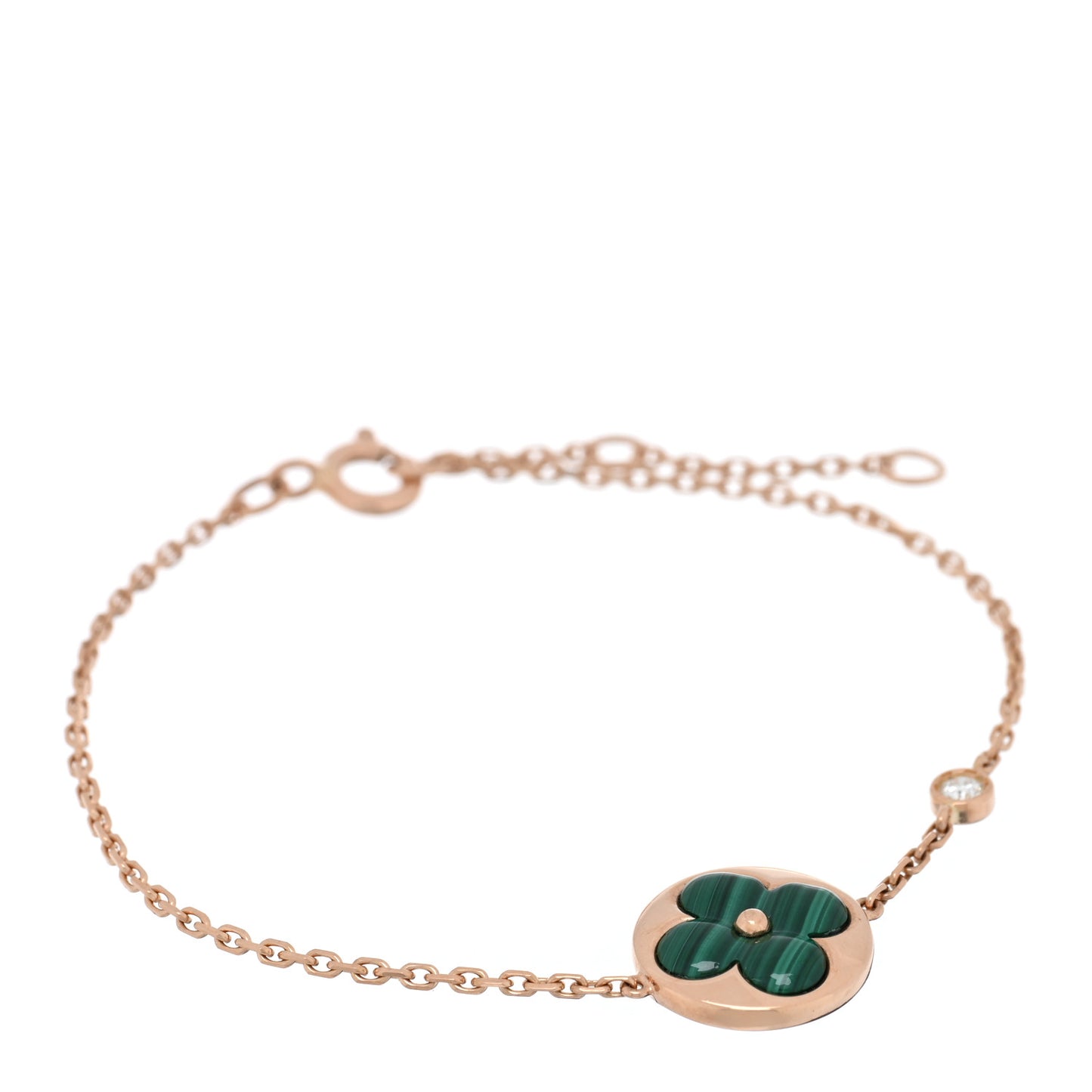 18K Pink Gold Diamond Malachite Blossom BB Sun Bracelet
