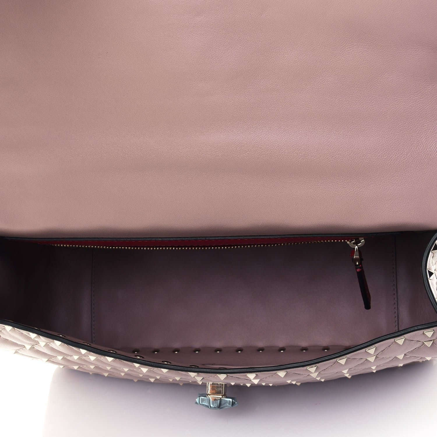 Valentino Garavani Nappa Large Rockstud Spike Shoulder Bag Poudre 4 of 4