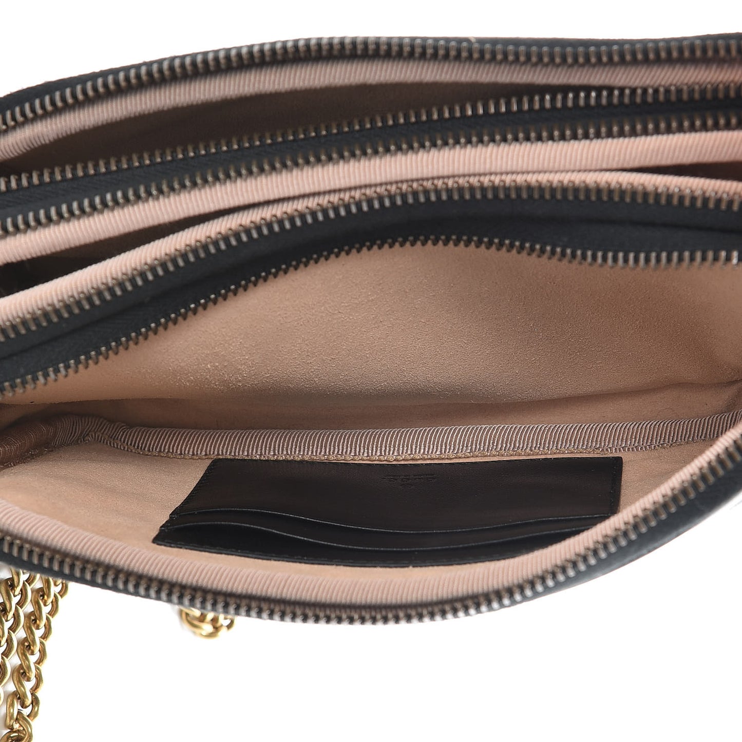 Calfskin Matelasse Mini GG Marmont Chain Crossbody Bag Black