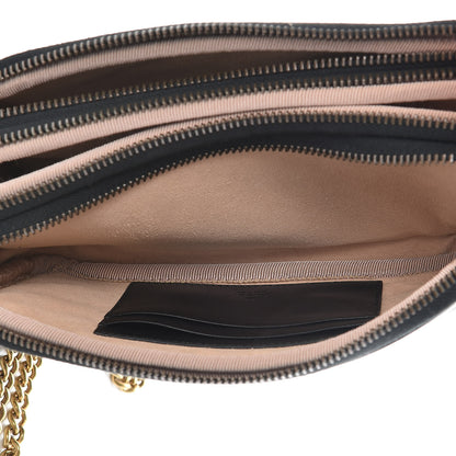 Gucci Calfskin Matelasse Mini GG Marmont Chain Crossbody Bag Black 5 of 12