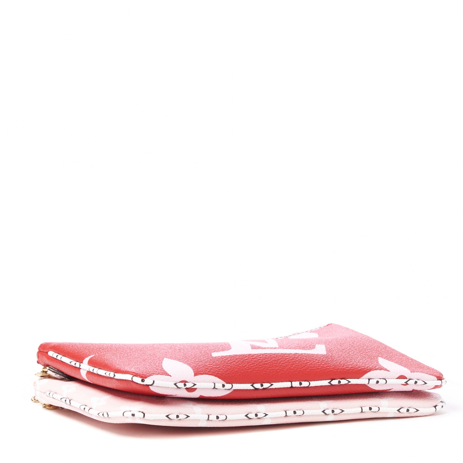 Louis Vuitton Monogram Giant Double Zip Pochette Rouge 3 of 8