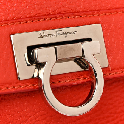 Salvatore Ferragamo Grained Calfskin Sofia Satchel Red 21 of 21