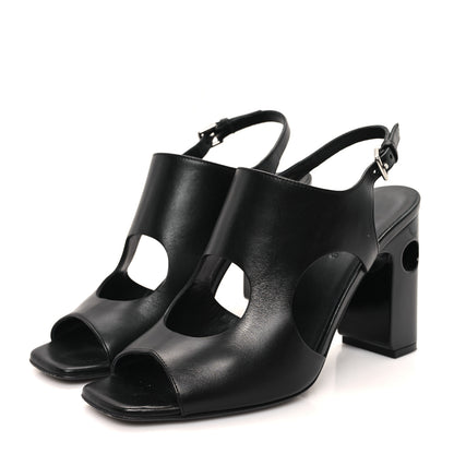 Hermes Calfskin Electra 90 Sandals 38 Black 4 of 11