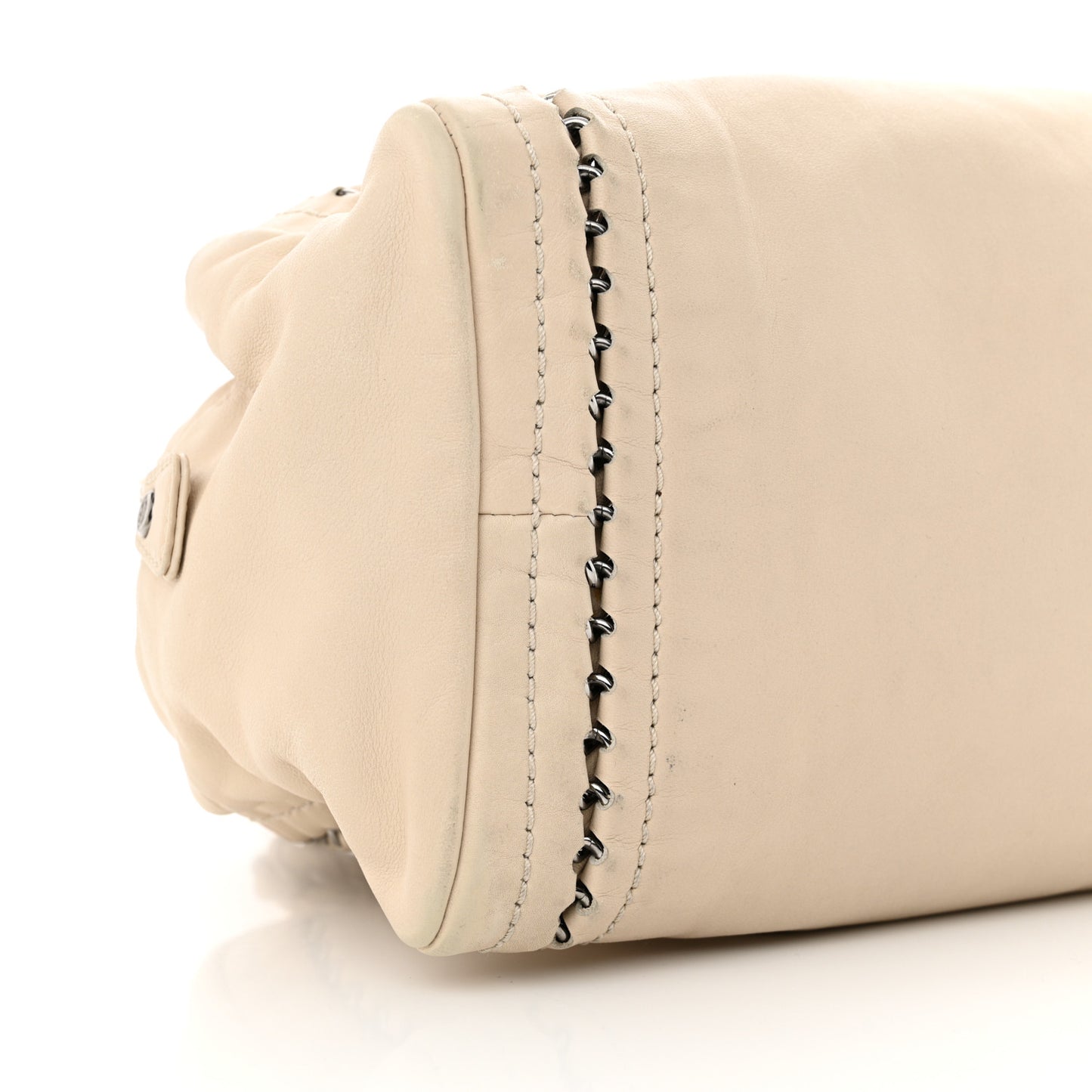 Smooth Calfskin Medium Luxe Ligne Bowler Light Beige