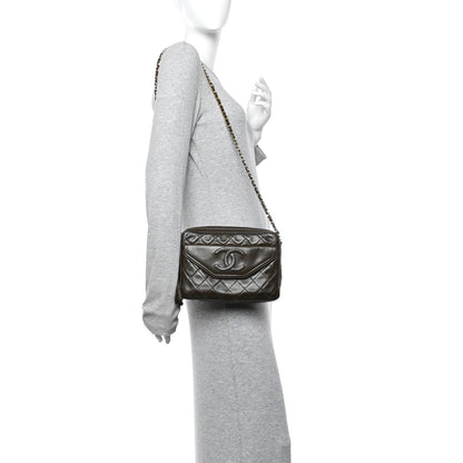 Chanel Lambskin Quilted Tassel Camera Case Brown 2 of 15