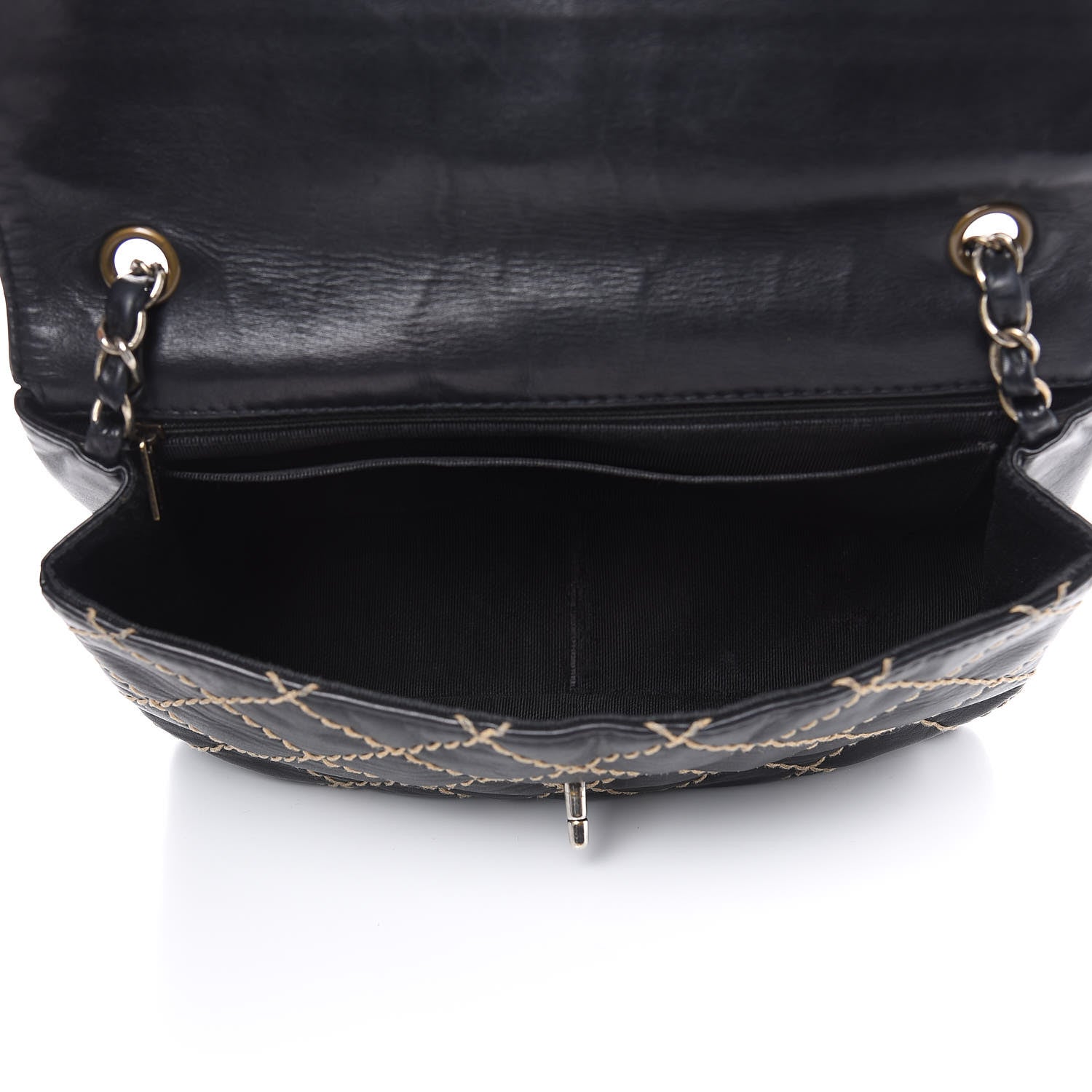 Chanel Calfskin Wild Stitch Jumbo Flap Black 5 of 19