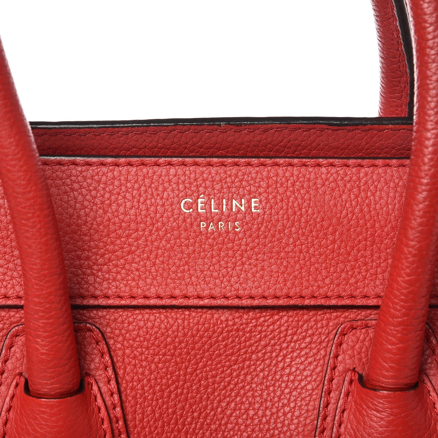 Drummed Calfskin Micro Luggage Coquelicot