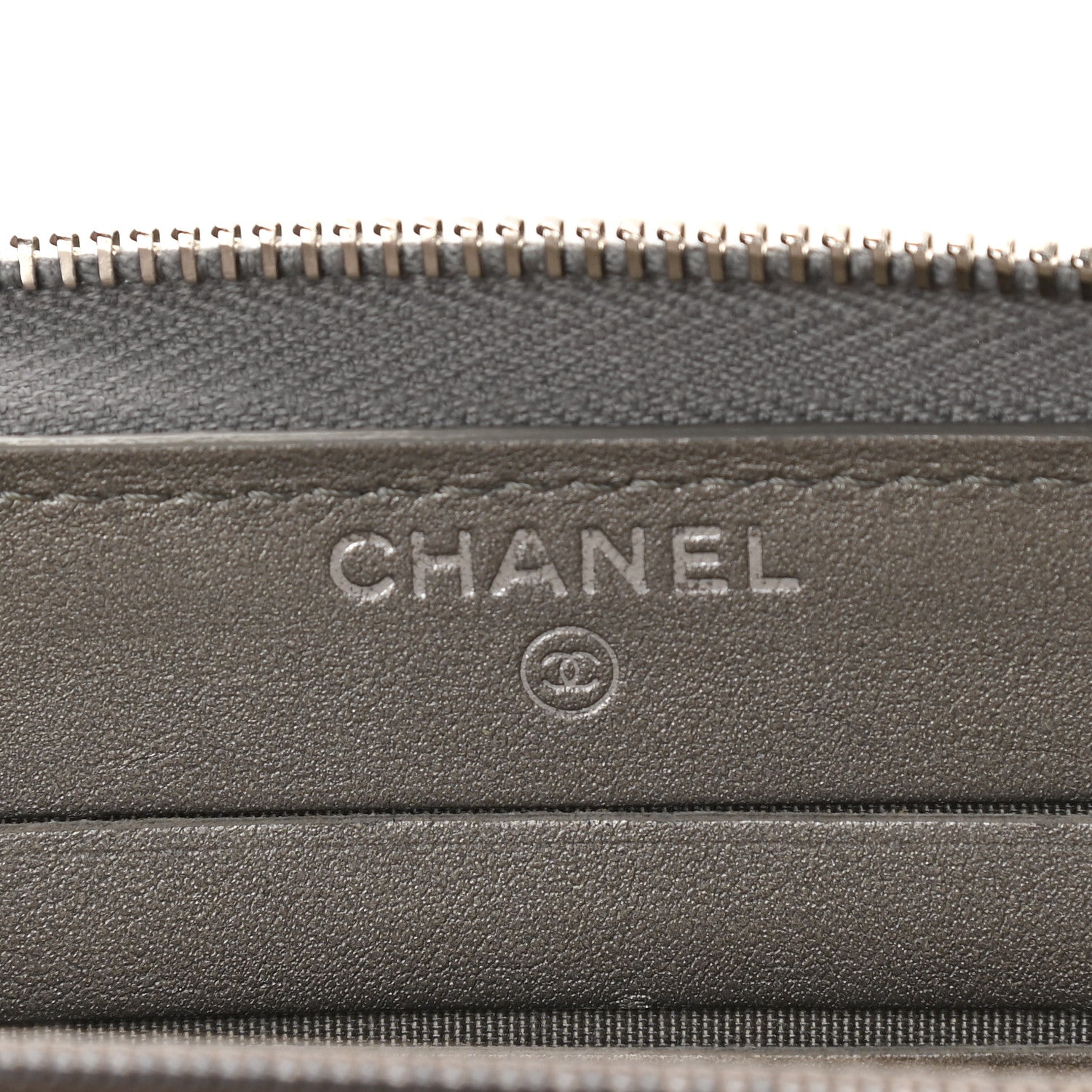 Chanel Metallic Caviar Quilted Medium Maxi CC Zip Around Wallet Grey 6 of 11
