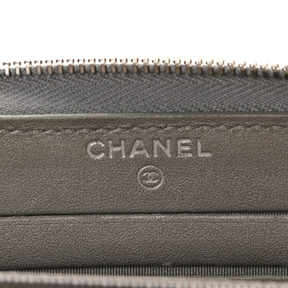 Chanel Metallic Caviar Quilted Medium Maxi CC Zip Around Wallet Grey 6 of 11
