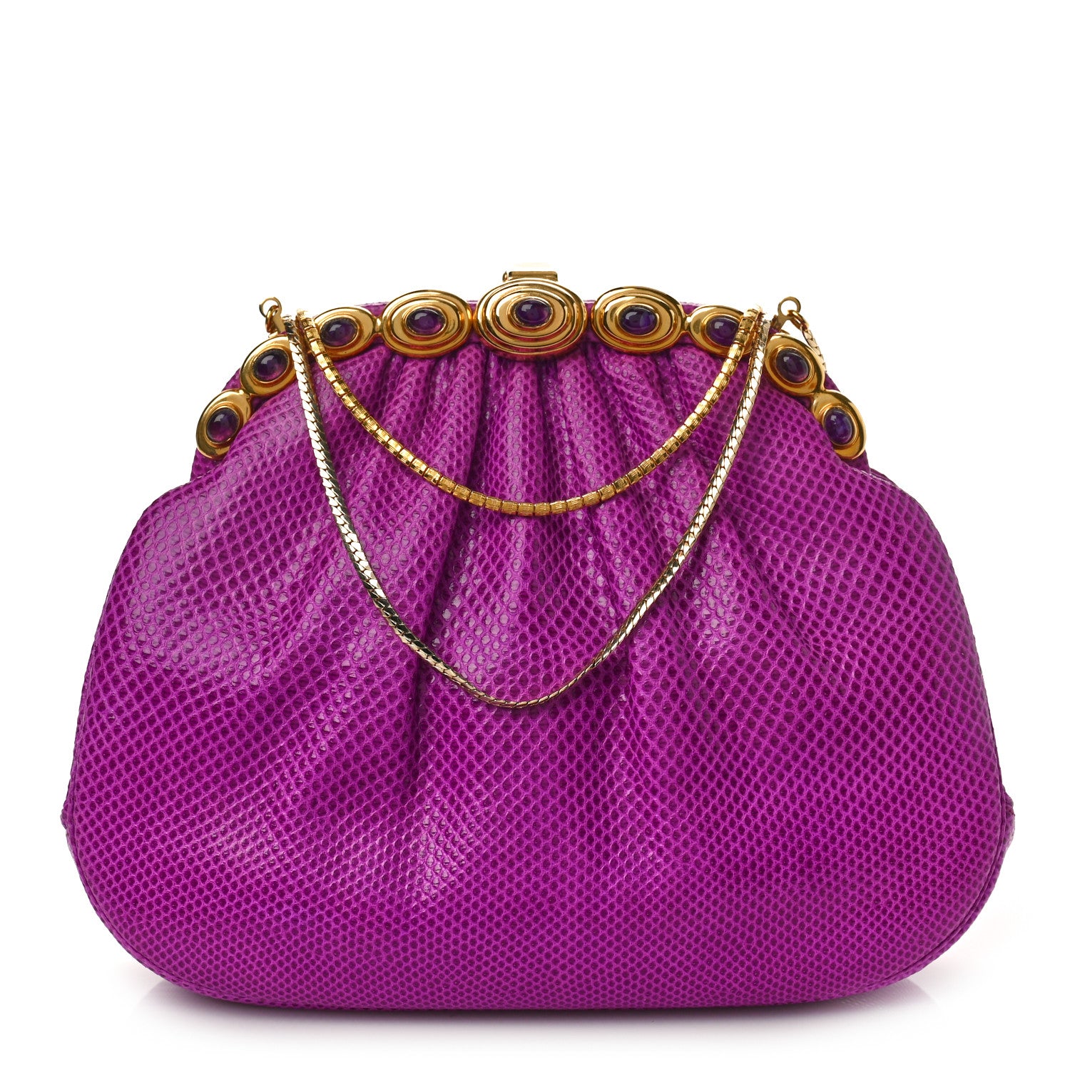 Judith Leiber Snakeskin Evening Bag Purple 1 of 8