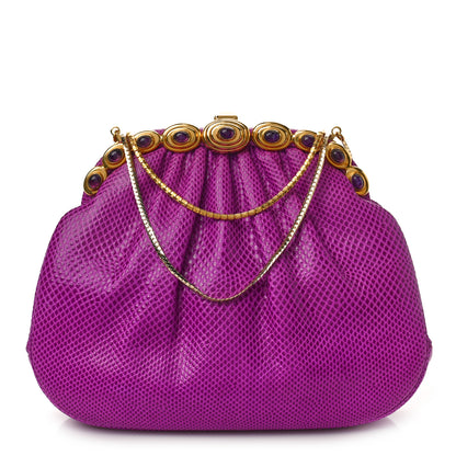 Judith Leiber Snakeskin Evening Bag Purple 1 of 8