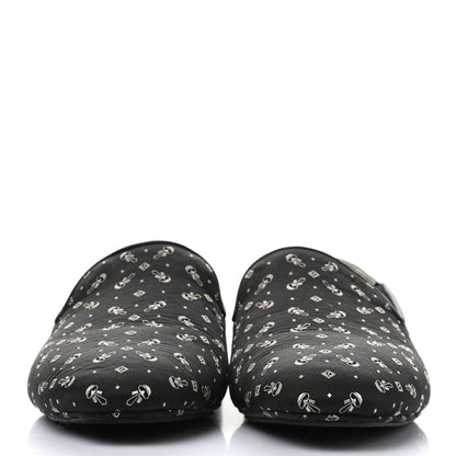 Fendi Canvas Calfskin Karlito Slip On Moccasin Loafers 7 Black 2 of 9