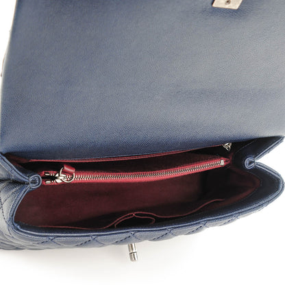 Chanel Caviar Quilted Small Coco Handle Flap Navy 5 of 8