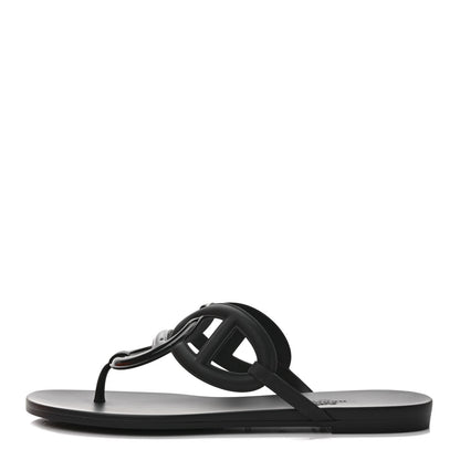 Hermes Rubber Womens Egerie Sandals 40 Black 1 of 8