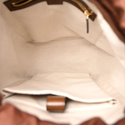 Gucci GG Supreme Monogram Azalea Calfskin Medium Retro Interlocking G Buckle Backpack Beige Ebony Brown Sugar 5 of 14