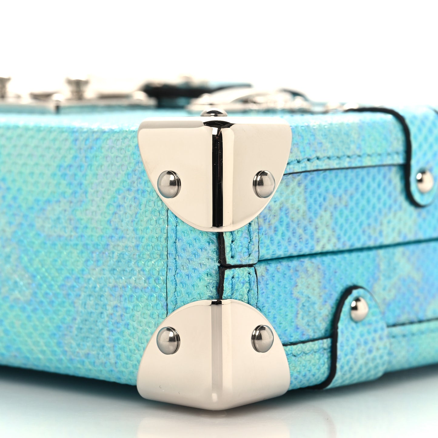 Iridescent Karung Petite Malle Blue Petrol