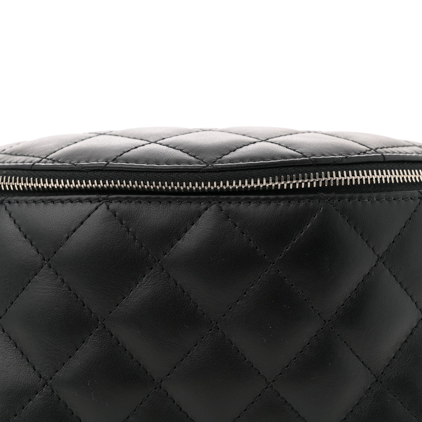 Lambskin Quilted Waist Belt Bag Black