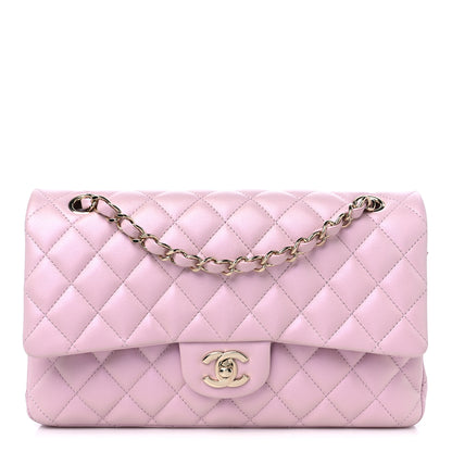 Chanel Iridescent Calfskin Quilted Medium Double Flap Light Pink 1 of 8