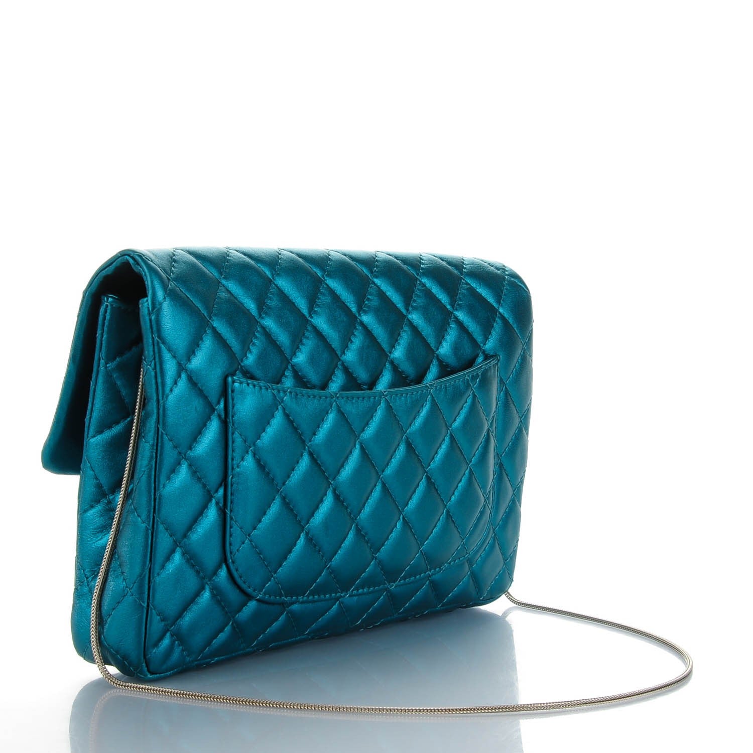 Chanel Metallic Calfskin Quilted Snake Chain 2.55 Reissue Flap Turquoise 3 of 7