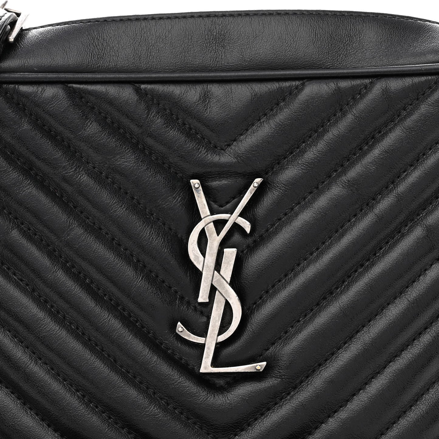Calfskin Matelasse Monogram Lou Camera Bag Black