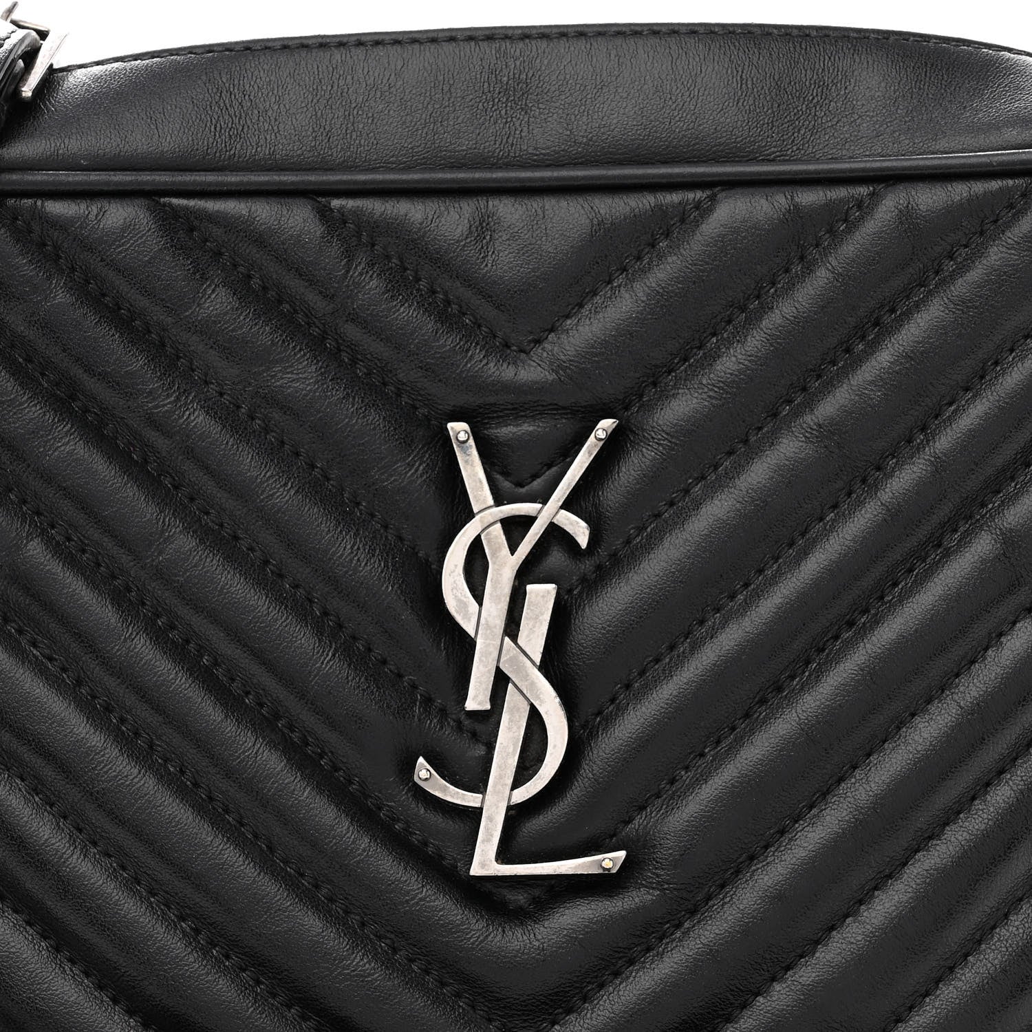 Saint Laurent Calfskin Matelasse Monogram Lou Camera Bag Black 6 of 8