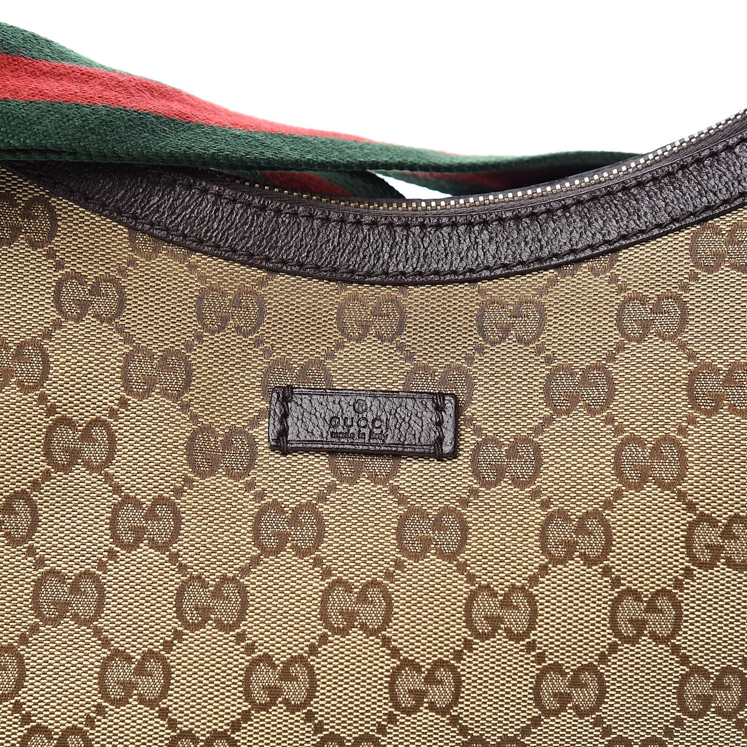 Gucci Monogram Web Medium Half Moon Hobo Dark Brown 11 of 11