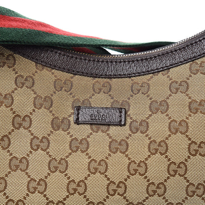 Gucci Monogram Web Medium Half Moon Hobo Dark Brown 11 of 11