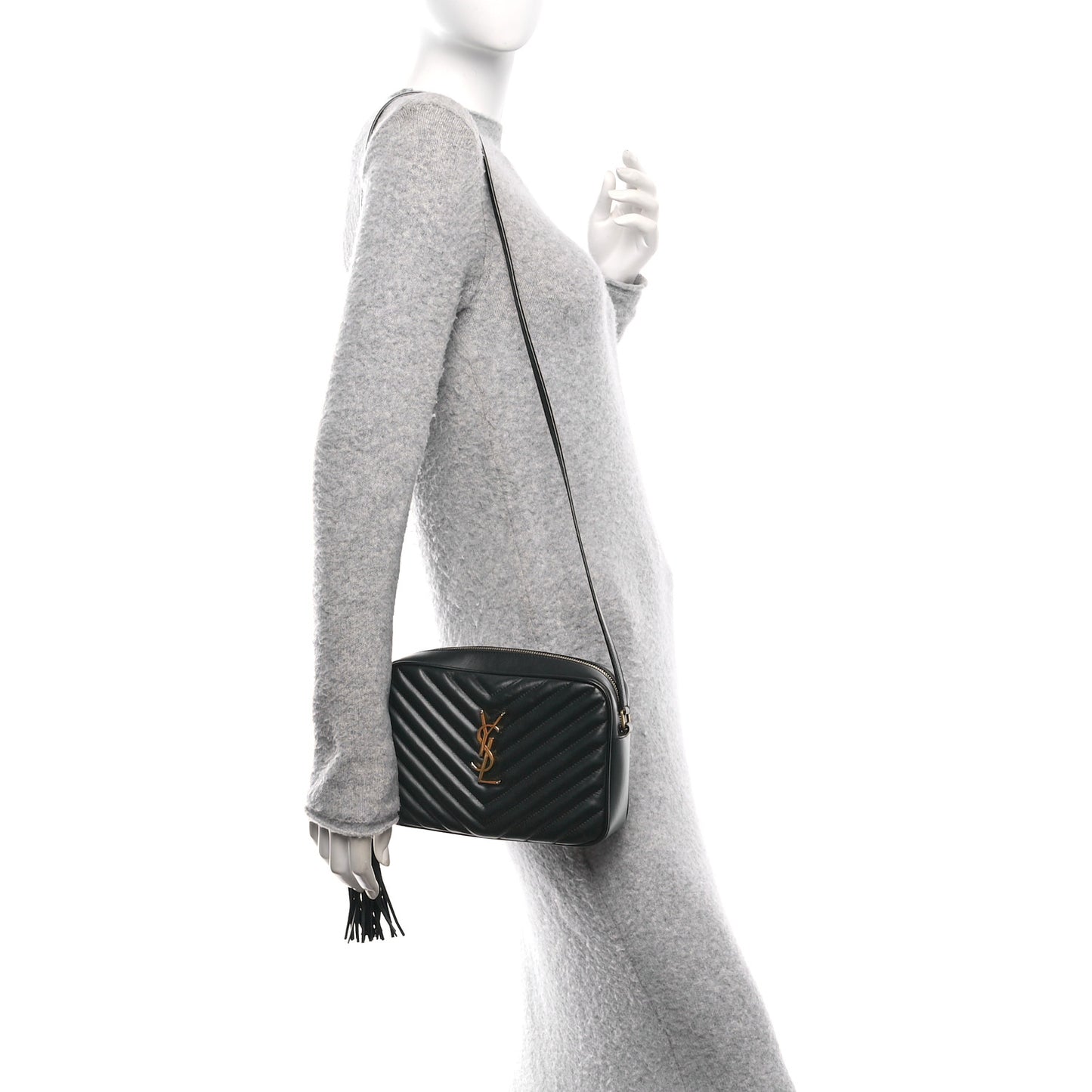 Calfskin Matelasse Monogram Lou Camera Bag Black