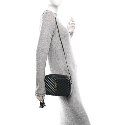 Saint Laurent Calfskin Matelasse Monogram Lou Camera Bag Black 2 of 11