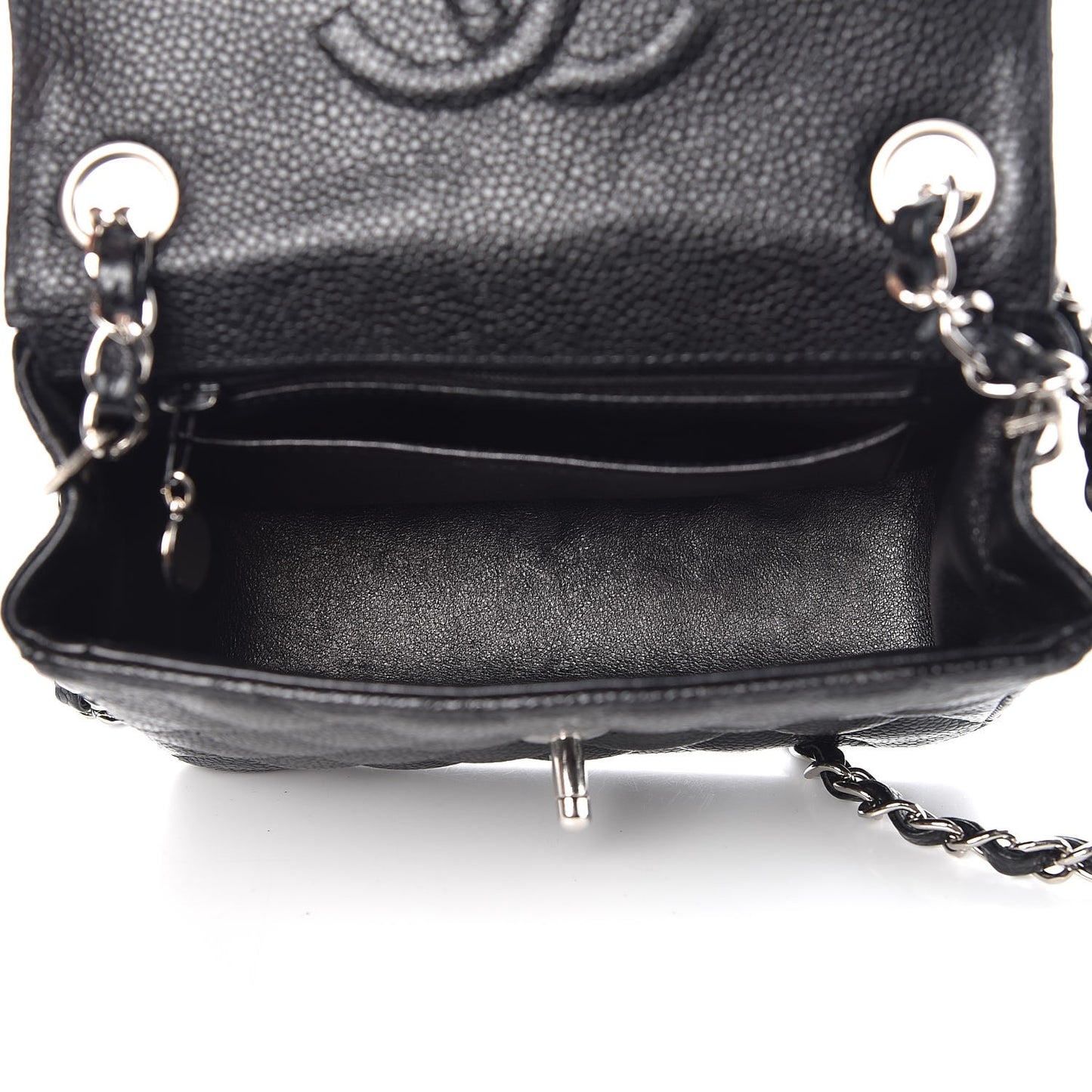 Caviar Quilted Mini Square Flap Black