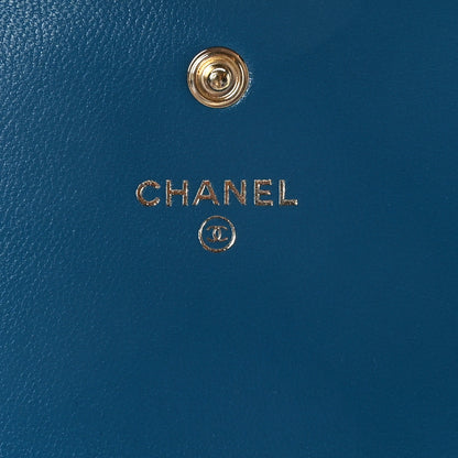 Chanel Lambskin Quilted Chanel 19 Flap Wallet Blue 6 of 8