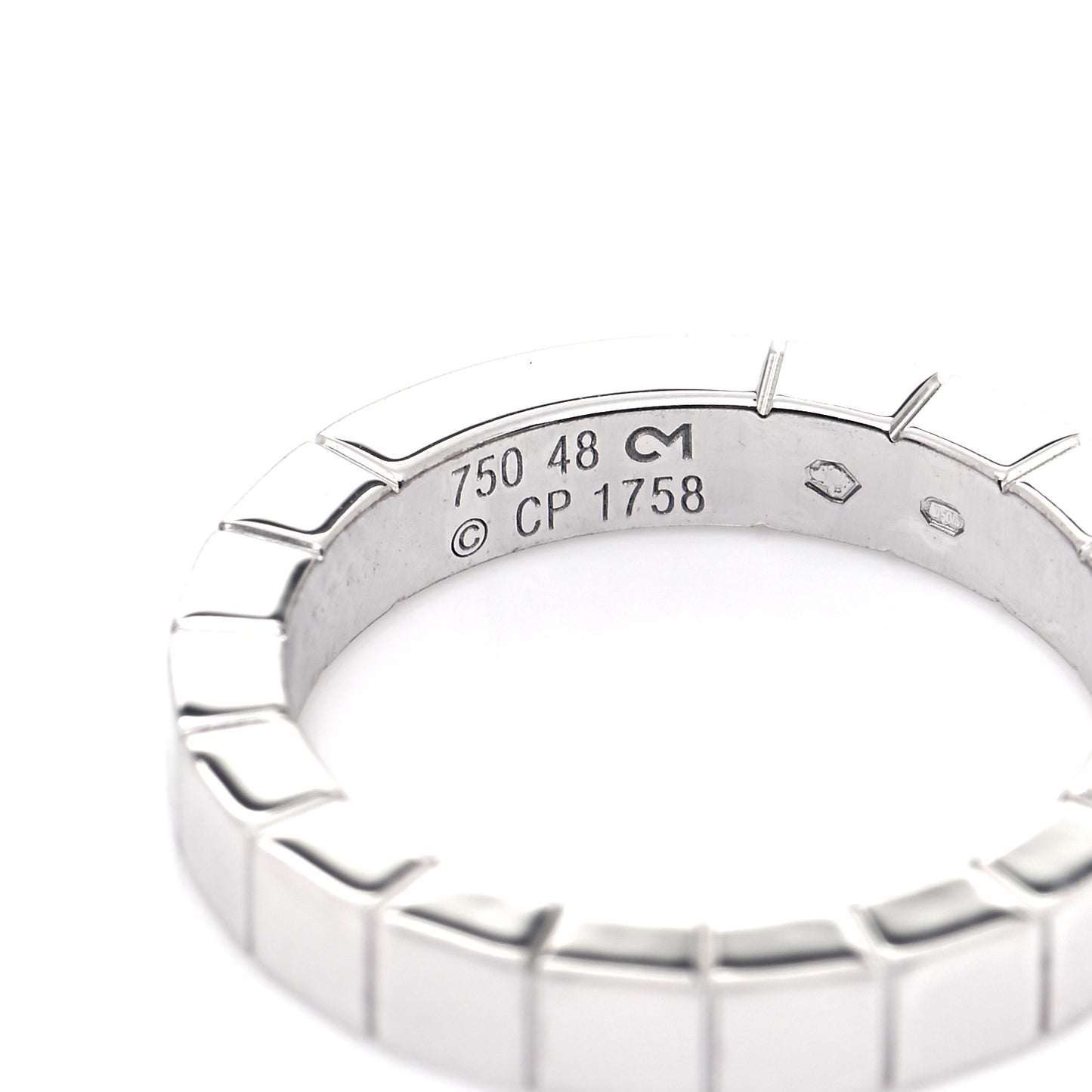 18K White Gold Lanieres Ring 48 4.5