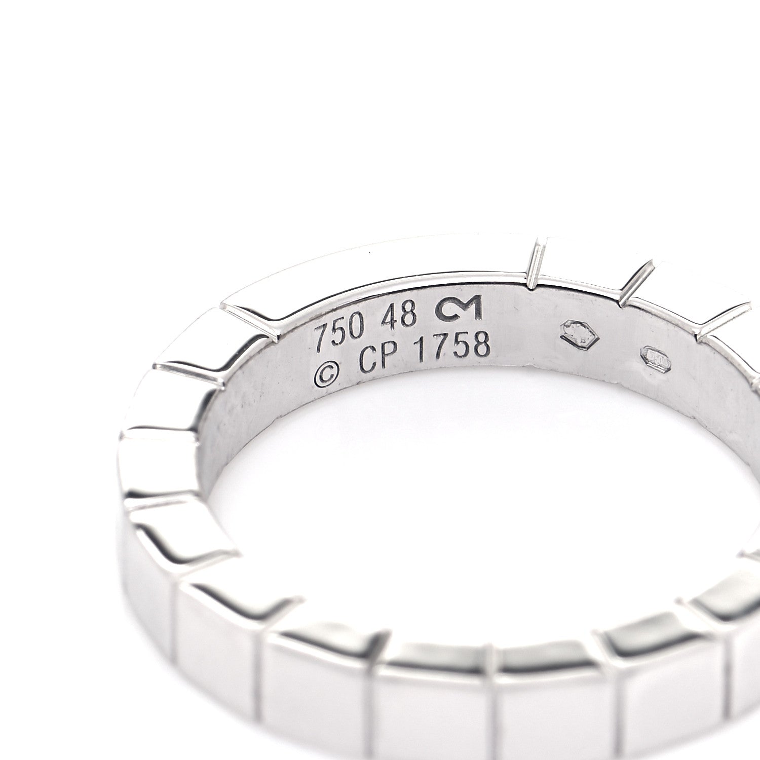 Cartier 18K White Gold Lanieres Ring 48 4.5 4 of 5