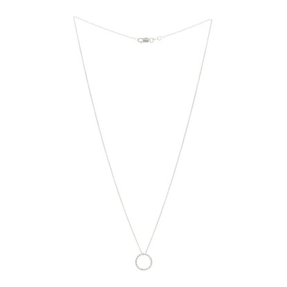 Roberto Coin 18K White Gold Diamond Small Tiny Treasures Circle Pendant Necklace 2 of 4