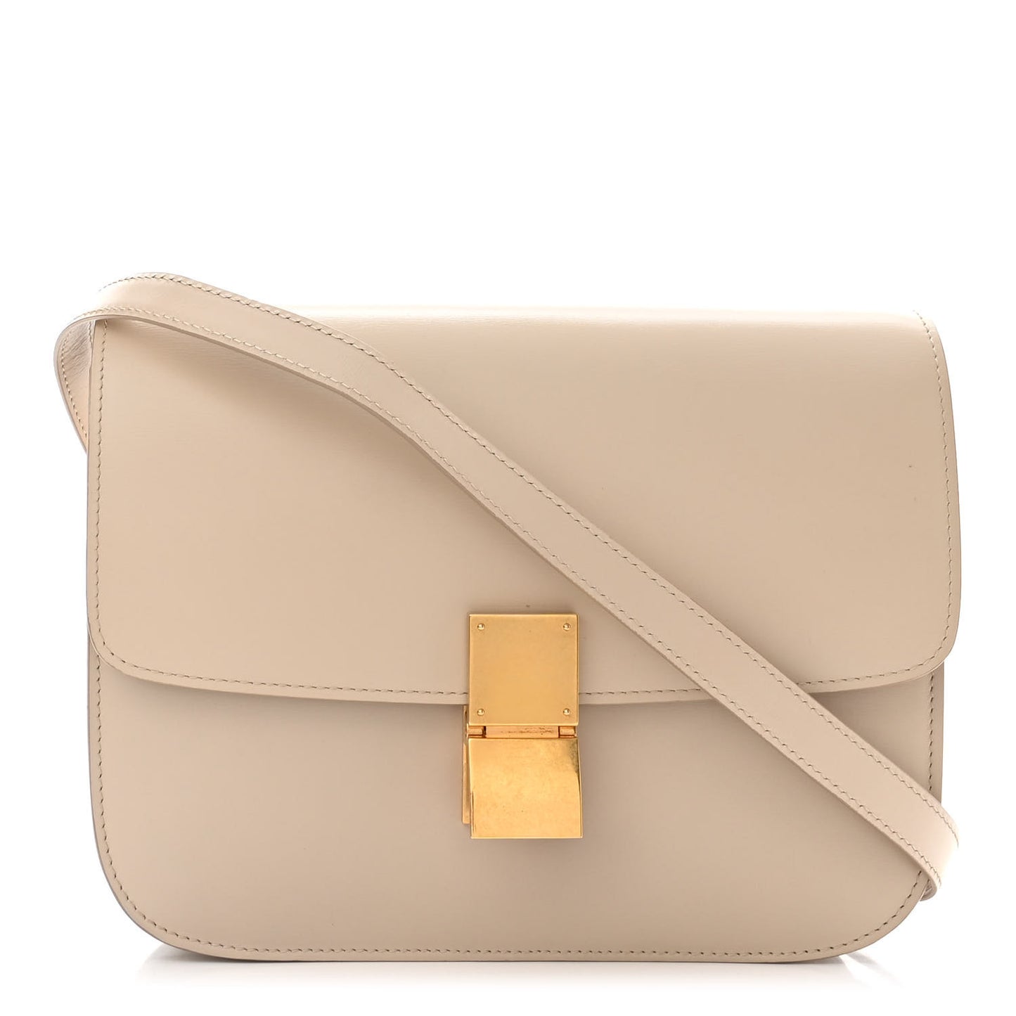 Box Calfskin Medium Classic Box Bag Linen