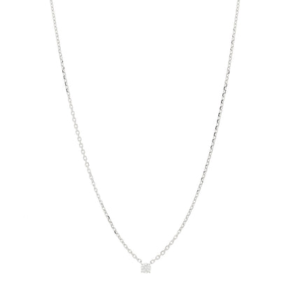 Cartier 18K White Gold Diamond .26ct 1895 Solitaire Pendant Necklace 1 of 6