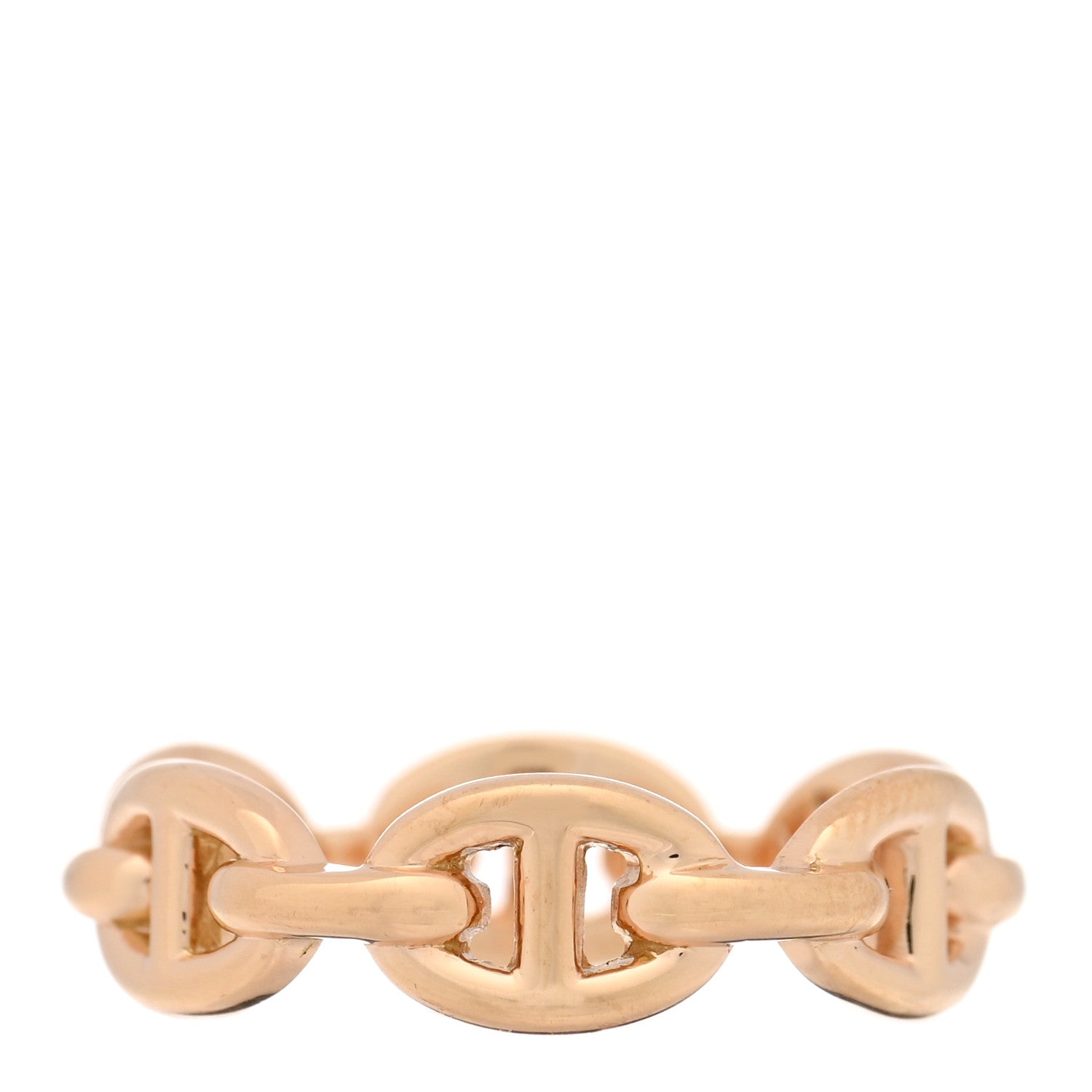 Hermes 18K Rose Gold PM Chaine d'Ancre Enchainee Ring 55 7.25 3 of 4