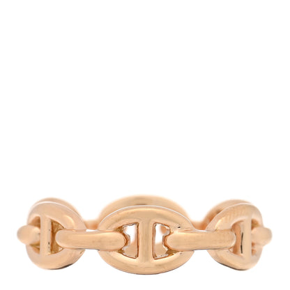 Hermes 18K Rose Gold PM Chaine d'Ancre Enchainee Ring 55 7.25 3 of 4