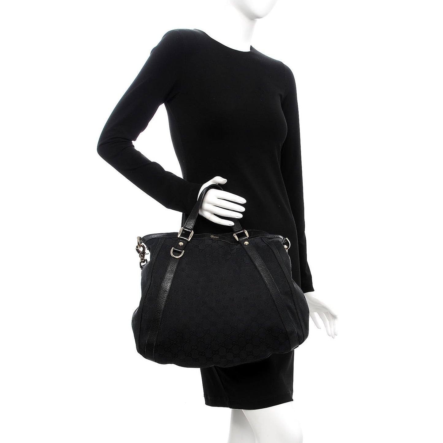 Monogram Medium Abbey Convertible Tote Black