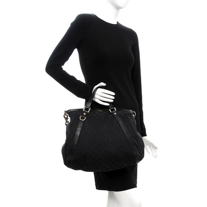 Gucci Monogram Medium Abbey Convertible Tote Black 2 of 9