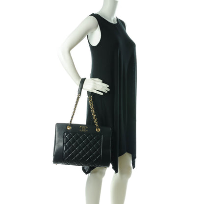 Chanel Sheepskin Quilted Mademoiselle Vintage Shopping Tote Black 2 of 11