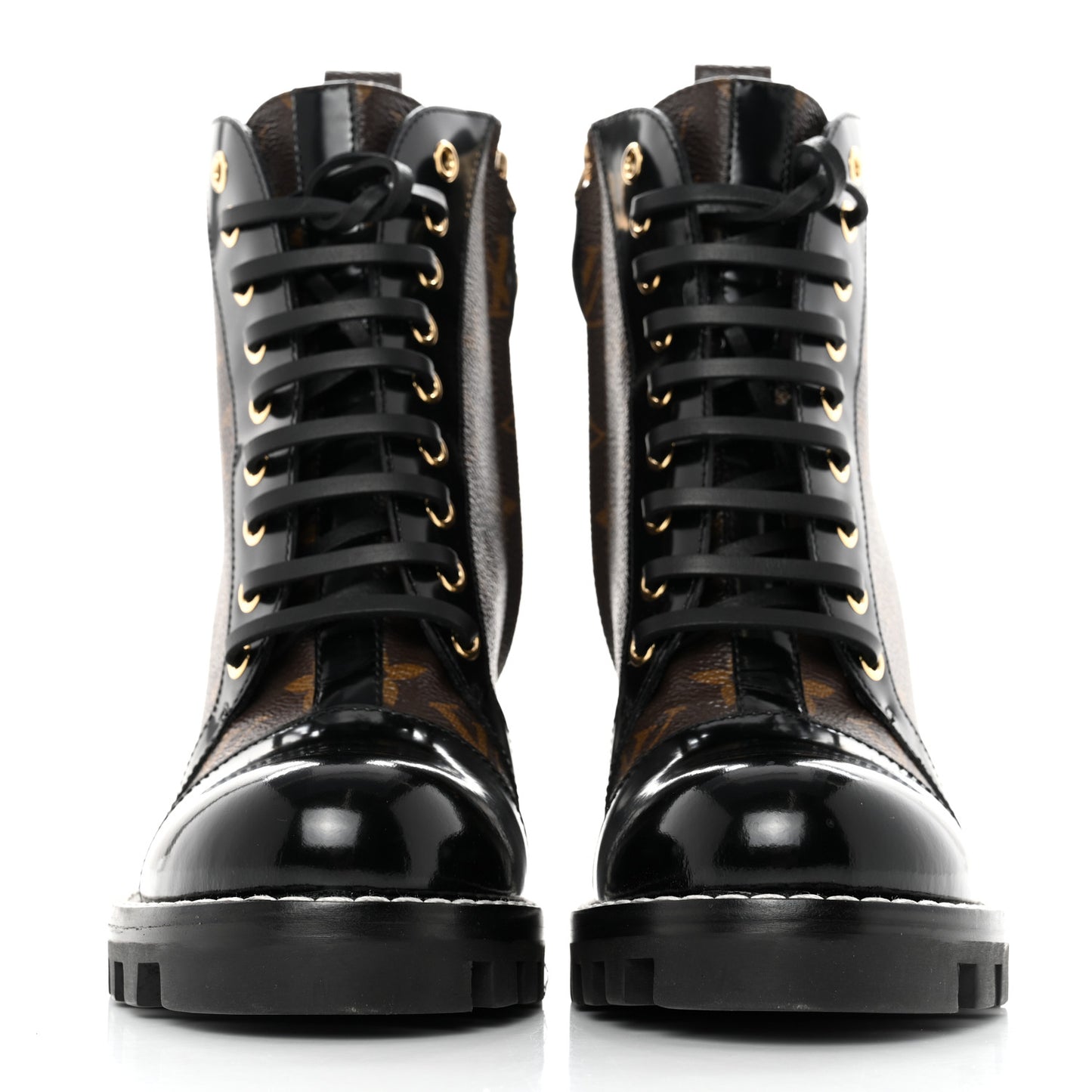 Patent Calfskin Monogram Star Trail Ankle Boots 36.5 Black