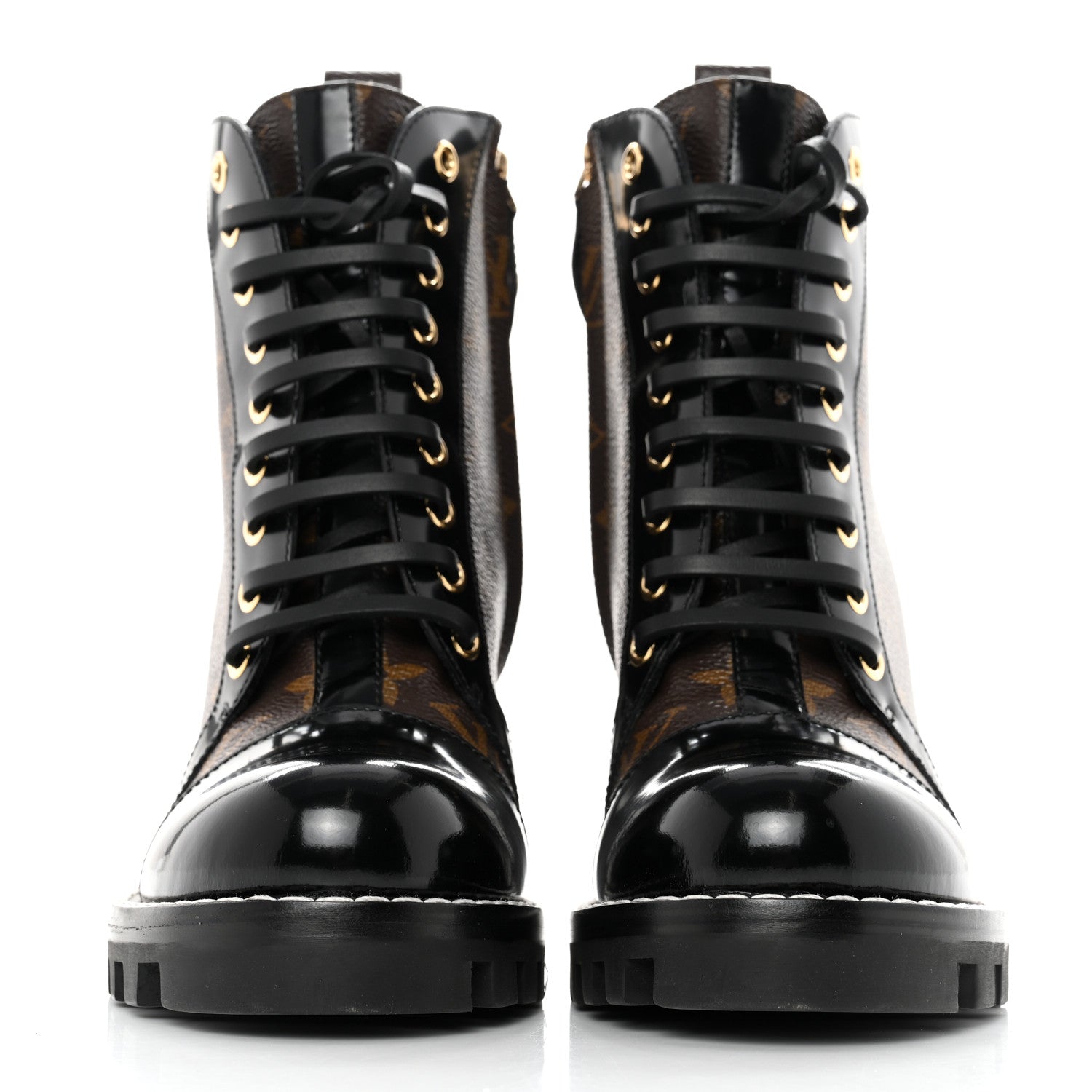 Louis Vuitton Patent Calfskin Monogram Star Trail Ankle Boots 36.5 Black 2 of 9