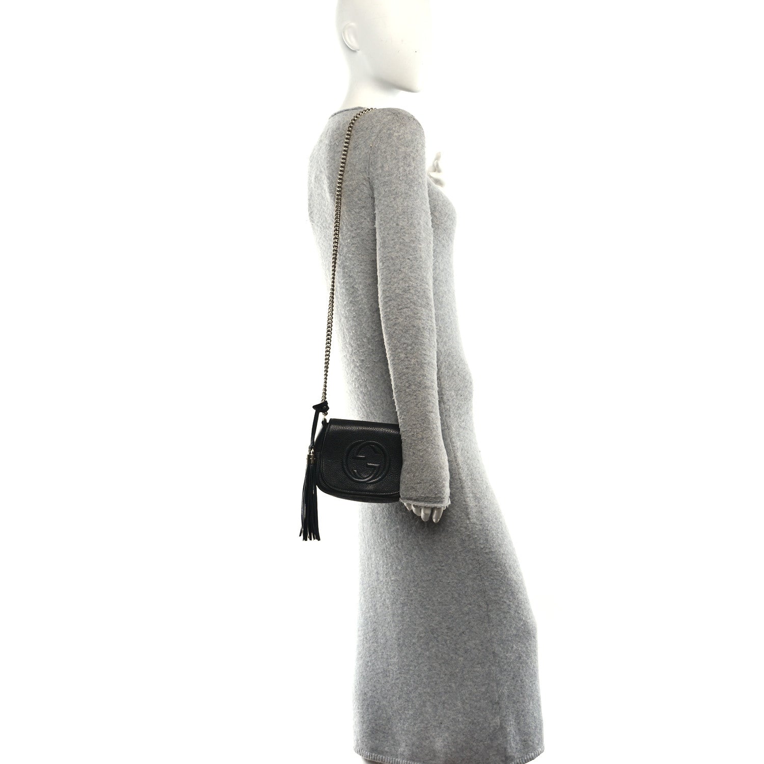Gucci Pebbled Calfskin Small Soho Flap Crossbody Black 2 of 11