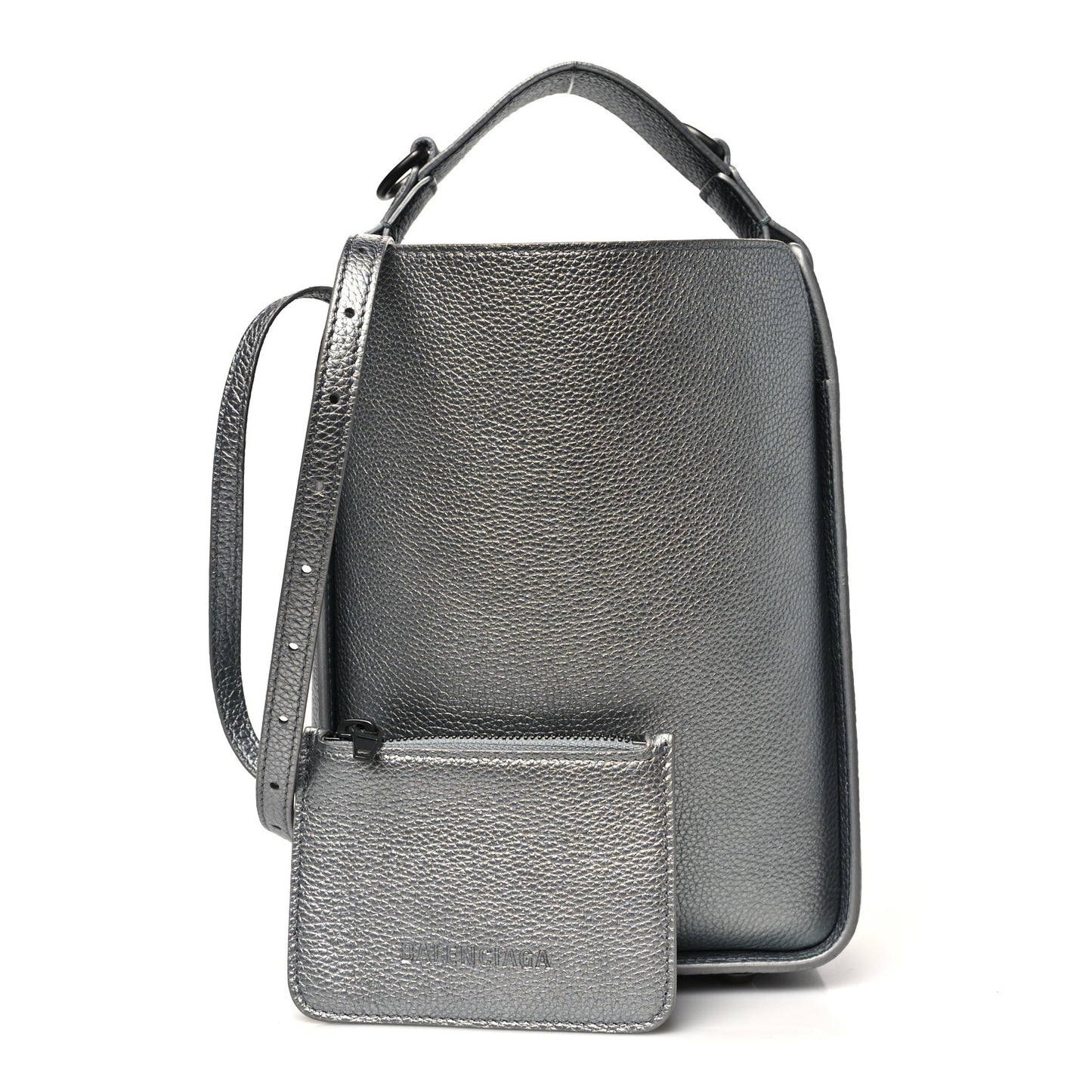 Metallic Calfskin XS Tool 2.0 North-South Tote Silver